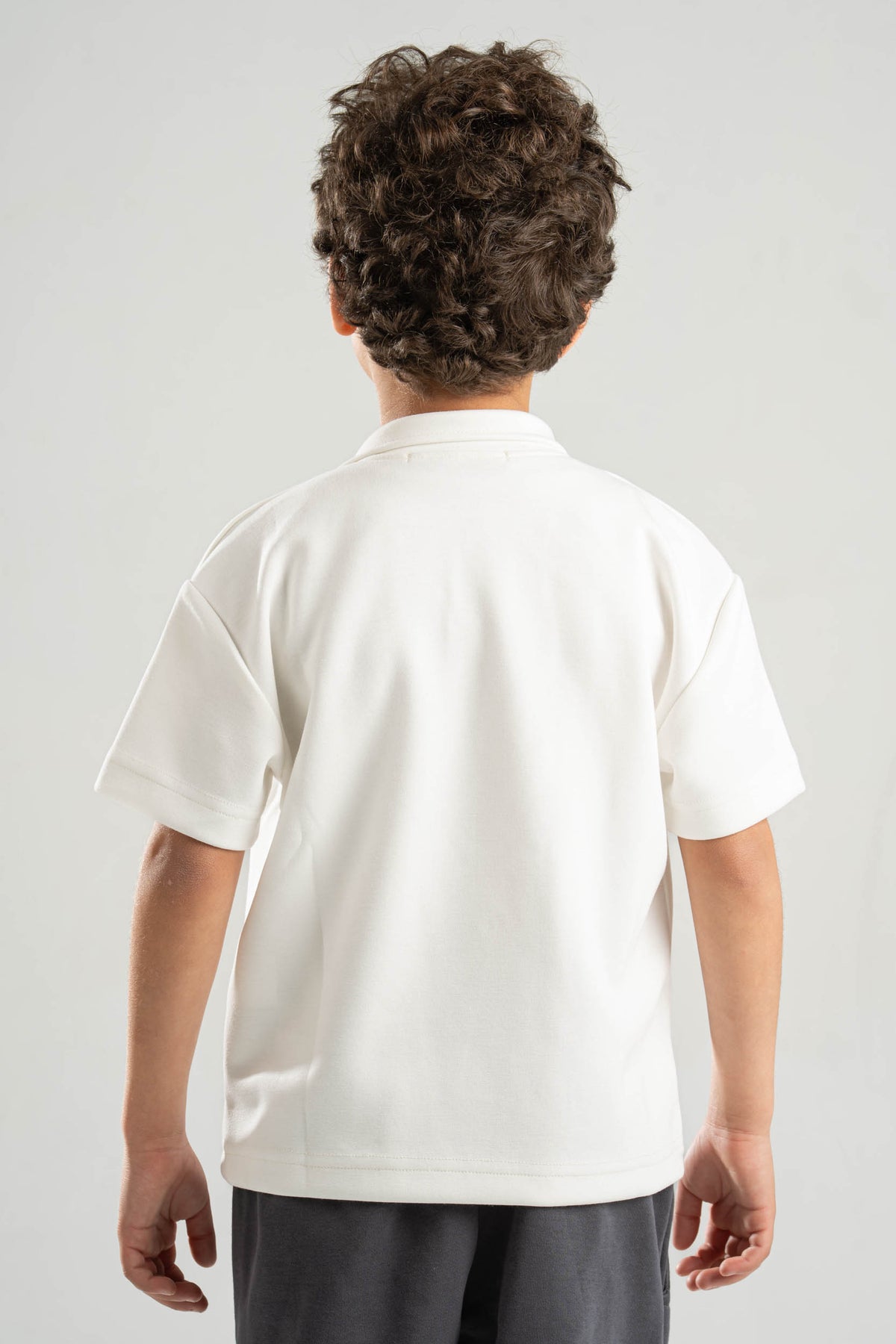 OFF WHITE LITTLE ONES OPEN COLLAR POLO