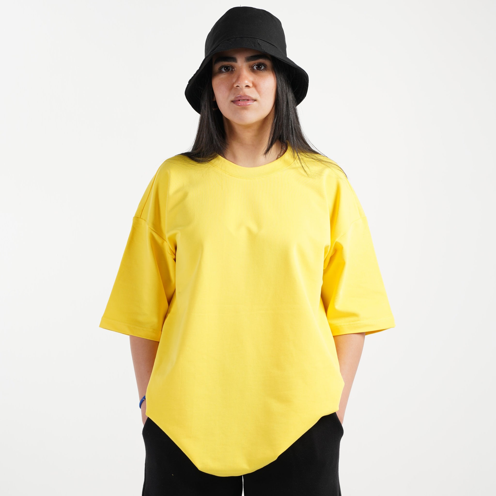 YELLOW SUMMER MELTON OVER-SIZED T-SHIRT