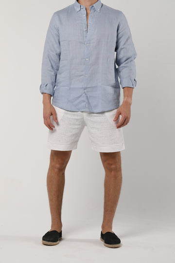 SKY-BLUE LINEN SHIRT